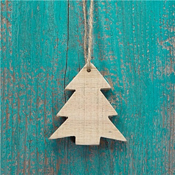 木质,圣诞树,老,低劣,木板,贺卡