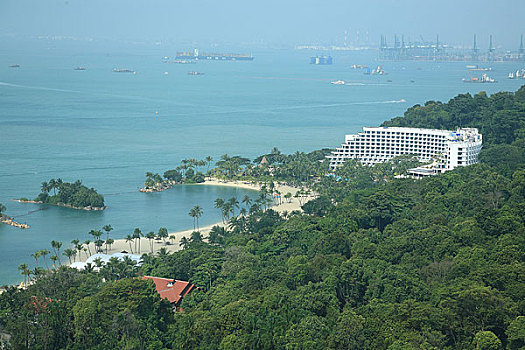 新加坡圣陶沙鱼尾狮鸟览沙滩港口