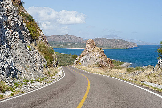 沿岸,道路,墨西哥