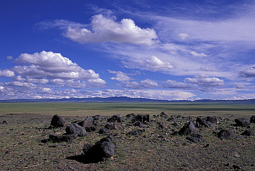 蒙古,戈壁沙漠,靠近,草地,草原