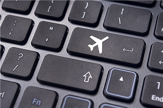 上网,预定,飞行,机票,飞机,标识,键盘