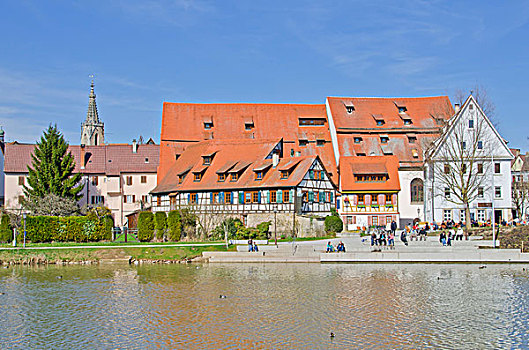 半木结构房屋,正面,大教堂,巴登符腾堡,德国,欧洲