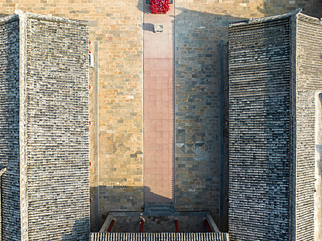 山西省临汾市永和县,红军东征纪念馆航拍图片