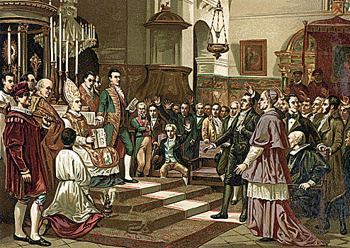 场景,宣誓,1812年,描绘