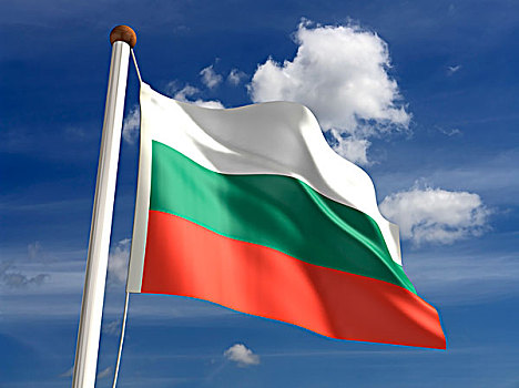 保加利亚,旗帜,裁剪,小路