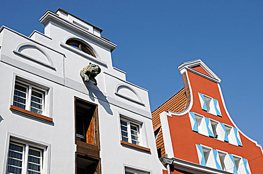 山形墙,房子,魏斯玛,梅克伦堡前波莫瑞州,德国,欧洲