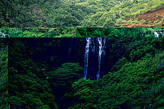 美国,夏威夷,考艾岛,威陆亚,河,州立公园,瀑布