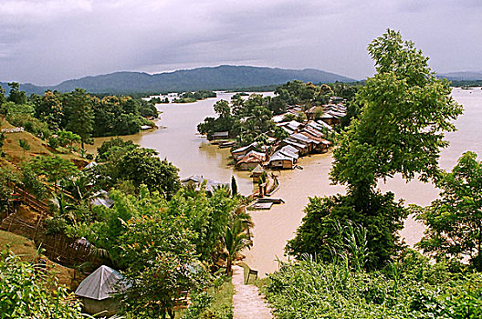 湖,山,地区,孟加拉,2007年