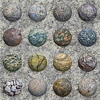石头,球,花冈岩,墙壁,无缝,纹理