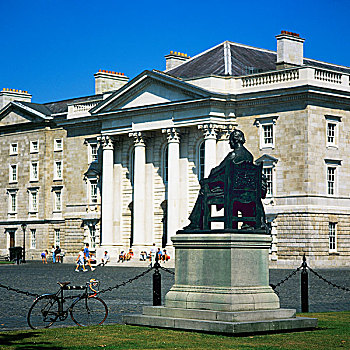 议会,雕塑,圣三一学院,都柏林,爱尔兰