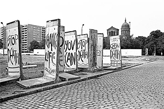 残留,柏林墙,墙壁,道路,后面,教堂,柏林,德国,欧洲