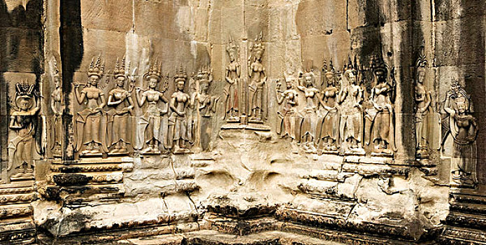 柬埔寨,吴哥窟,庙宇,浅浮雕