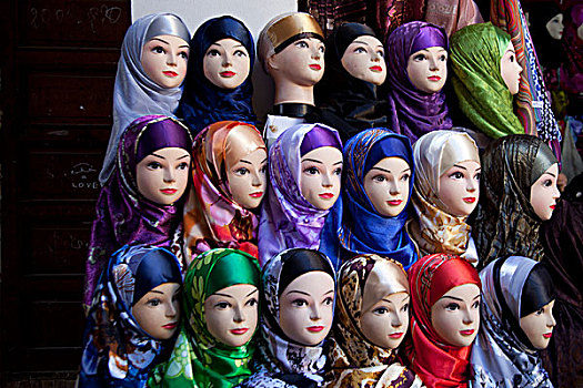 头巾,销售,摩洛哥,非洲