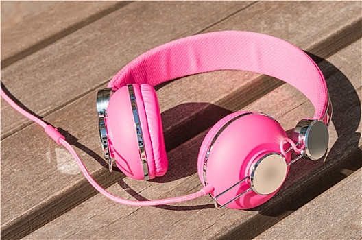 鲜明,粉色,线,耳机