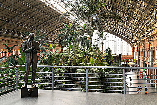 马德里,火车站,新艺术,等待,棕榈树