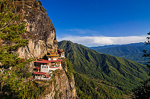 虎穴寺,寺院,悬挂,悬崖,不丹