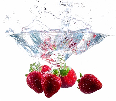 草莓,落下,水