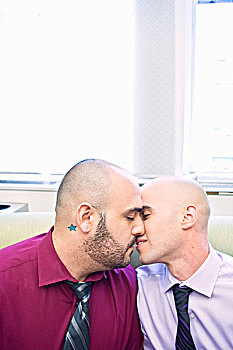 两个男人,结婚,吻