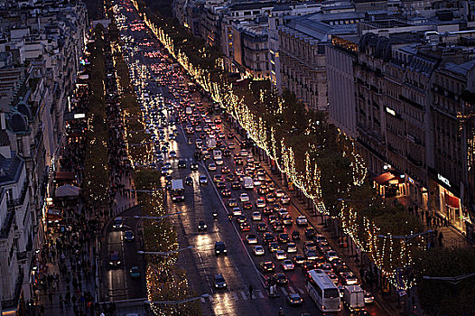 巴黎,香榭丽舍大街,圣诞节