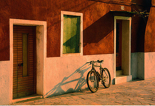 自行车,正面,房子,威尼斯泻湖,意大利