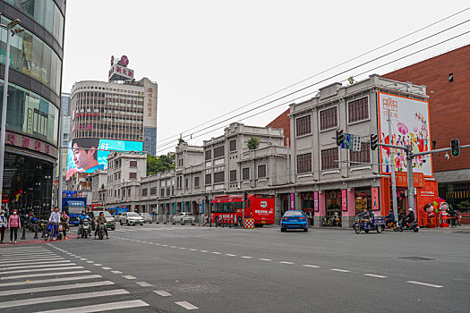 羊城广州越秀区初春老城区街区景色