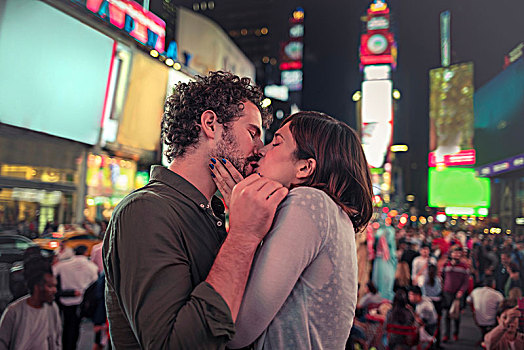 亲吻,时代广场,纽约,美国,北美