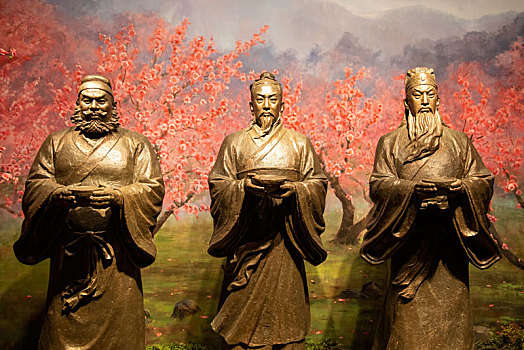 保定市博物館，館藏文物，劉關(guān)張塑像