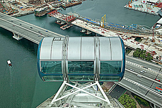城市,新加坡,巨大,摩天轮