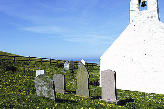 西部,威尔士,锡尔迪金,教堂,墓石