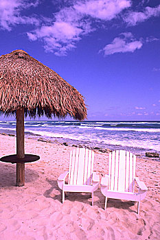 椅子,漂亮,海滩,科苏梅尔,墨西哥