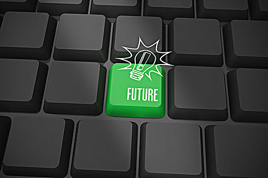 未来,黑色背景,键盘,绿色,按键