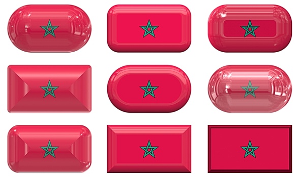 玻璃,扣,旗帜,摩洛哥
