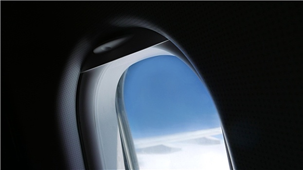 飞机,窗户,蓝天