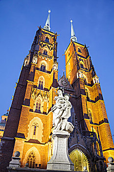 大教堂,圣约翰,雕塑,孩子,弗罗茨瓦夫,波兰,欧洲