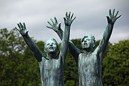 雕塑,维格兰,公园,福洛格纳公园,奥斯陆,挪威,欧洲