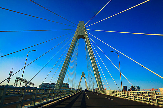 宁波,潘火高架桥,桥梁,高架,线条,拉索桥,交通,蓝天,高架桥