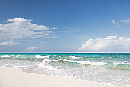 度假,旅行,背景,概念,蓝色海洋,海洋,白沙,天空,云