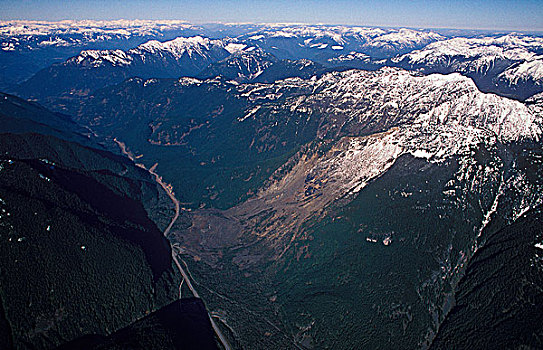 俯视,希望,滑动,山谷,不列颠哥伦比亚省,加拿大