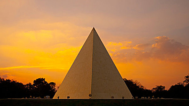 纪念馆,庙宇,日落,六边形,金字塔,地区,曼谷,泰国,亚洲,重要,图像,五月
