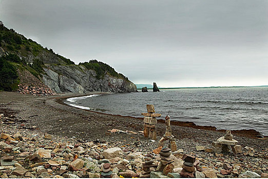 因纽石刻,海滩,小路,新斯科舍省,加拿大