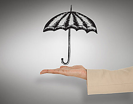 女性,手,展示,伞