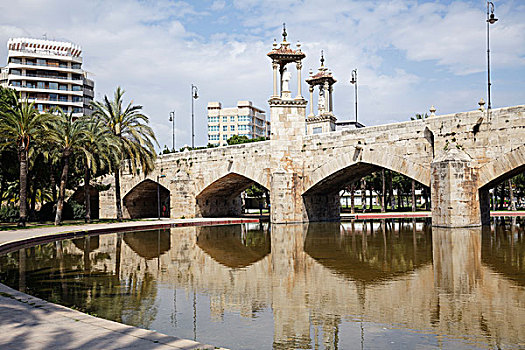桥,图里亚,公园,瓦伦西亚,西班牙,欧洲