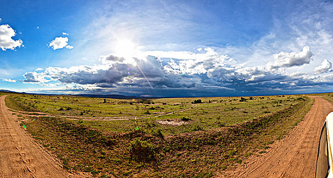 雷暴,上方,马赛马拉国家保护区,肯尼亚,东非,非洲