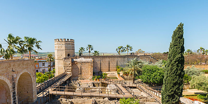 墙壁,遗址,阿拉伯浴室,城堡,摩尔风格,要塞,卡迪兹,安达卢西亚,西班牙,欧洲