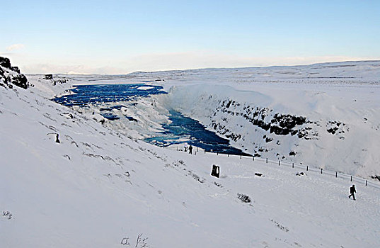 iceland,gullfoss,view,on,icy,waterfall