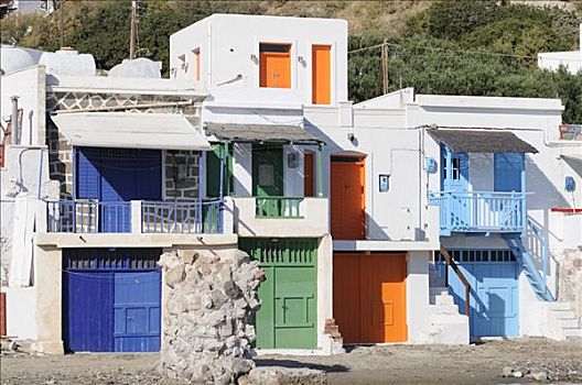 彩色,房子,渔村,基克拉迪群岛,希腊,欧洲