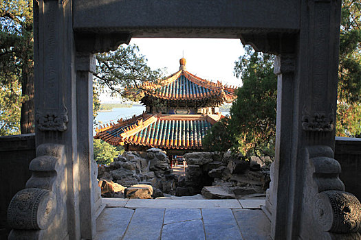 北京皇家园林颐和园画中游