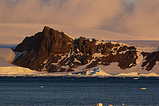 海岸山脉,日落,威德尔海,南极半岛,南极