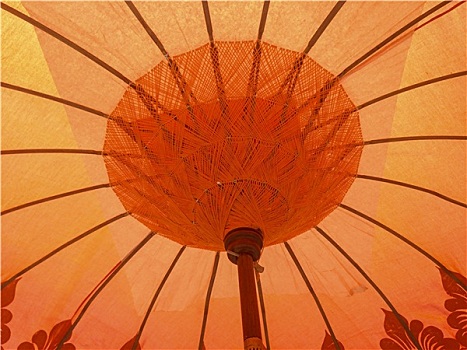 橙色,传统,泰国,伞