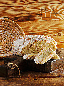 乡村,法式面包,切片
